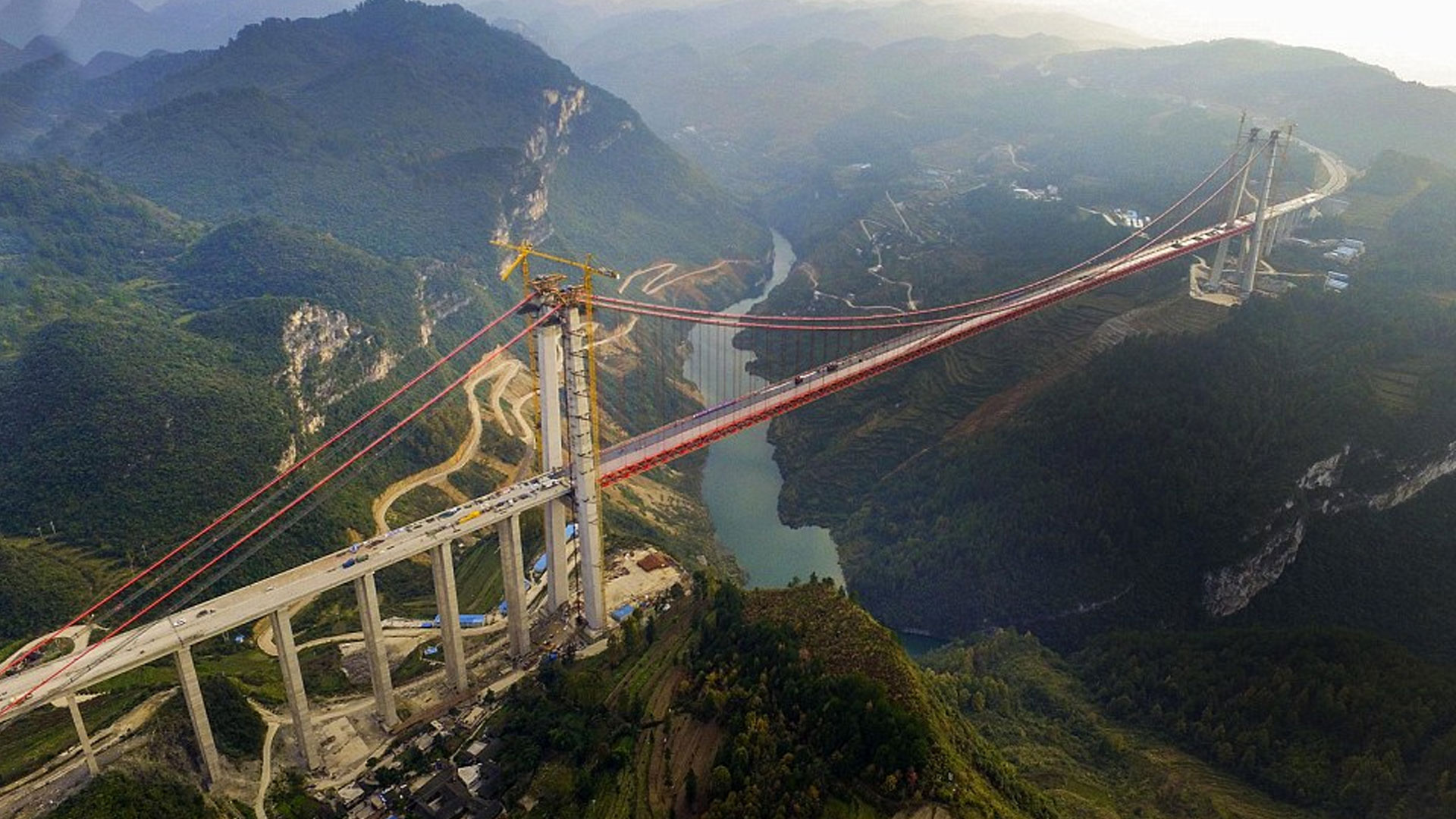 Невероятный м. Мост Дугэ Китай. Подвесной мост айчжай, Китай. Бэйпаньцзян - самый высокий мост в мире. Китай.. Виадук Гуйчжоу.